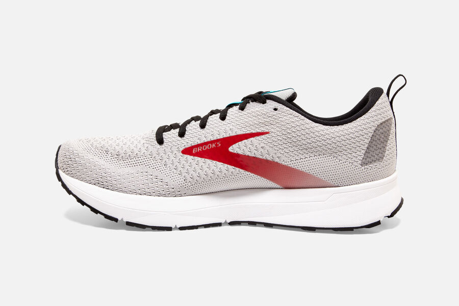 Brooks Revel 4 Road Loopschoenen Heren - Grijs/Rood - 209417YQK